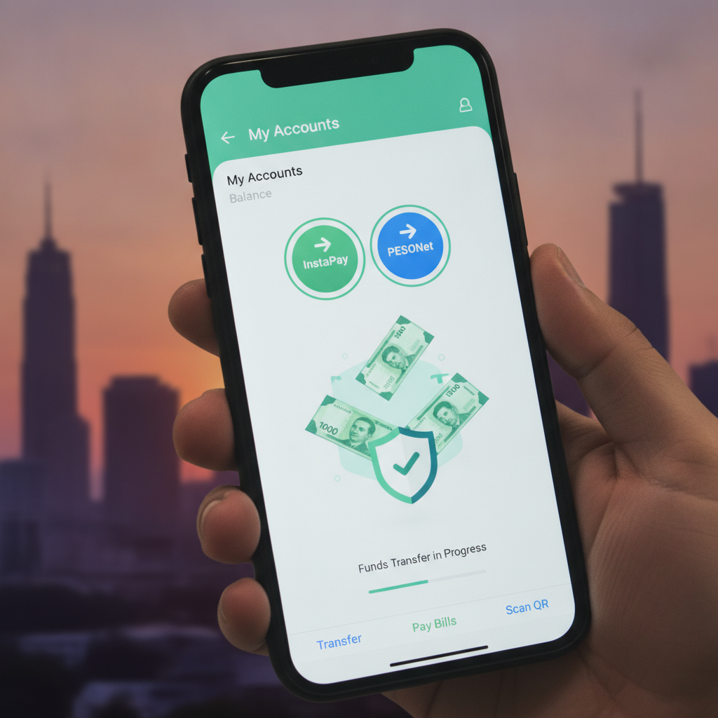 Illustration: Emerald Empire Bank Transfer Withdrawal: InstaPay vs PESONet Explained